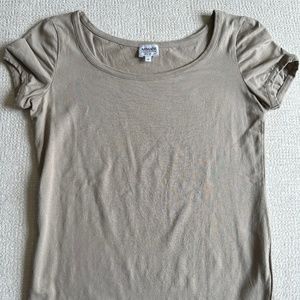 Armani Collezioni Taupe Short Sleeve Women’s Tee - size 4